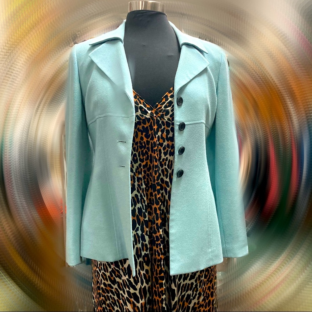 Vintage Pale Aqua Kasper Blazer Size 6